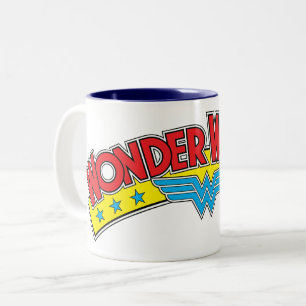 Caneca De Café Em Dois Tons Wonder Woman 1987 Comic Book Logo