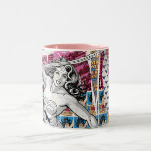 Caneca De Café Em Dois Tons Wonder Woman Collage 5