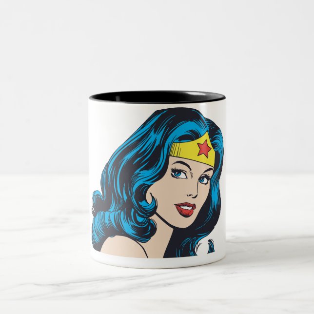 Caneca De Café Em Dois Tons Wonder Woman Face (Centro)