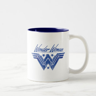 Caneca De Café Em Dois Tons Wonder Woman Stacked Stars Symbol