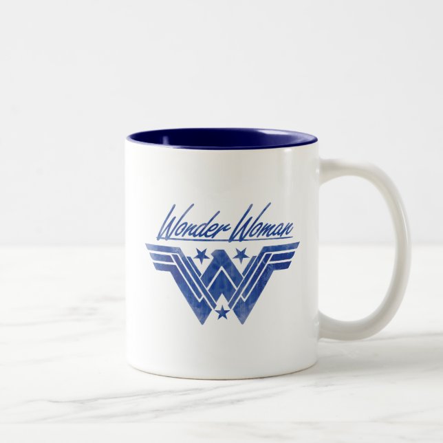 Caneca De Café Em Dois Tons Wonder Woman Stacked Stars Symbol (Direita)