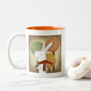 Caneca De Café Em Dois Tons Woodland Bunny com Acorn