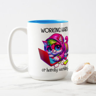 Caneca De Café Em Dois Tons Work Hard 