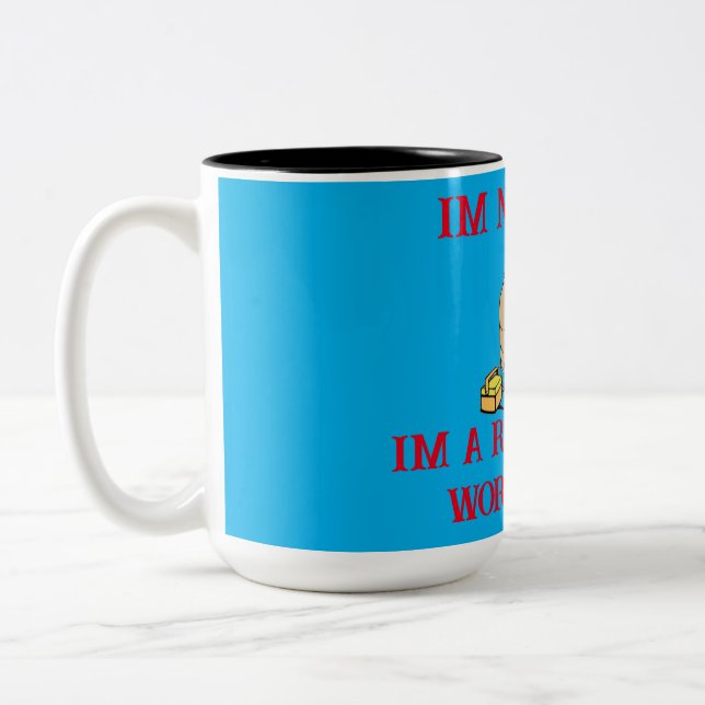 Caneca De Café Em Dois Tons Workaholic (Esquerda)