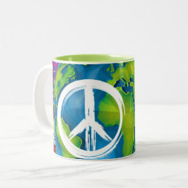 Caneca De Café Em Dois Tons World Peace Mug