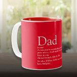 Caneca De Café Em Dois Tons World's Best Dad Daddy Father Definition Fun Red<br><div class="desc">Personalise for your special dad,  daddy or father to create a unique gift for Father's day,  birthdays,  Christmas or any day you want to show how much he means to you. A perfect way to show him how amazing he is every day. Designed by Thisisnotme©</div>