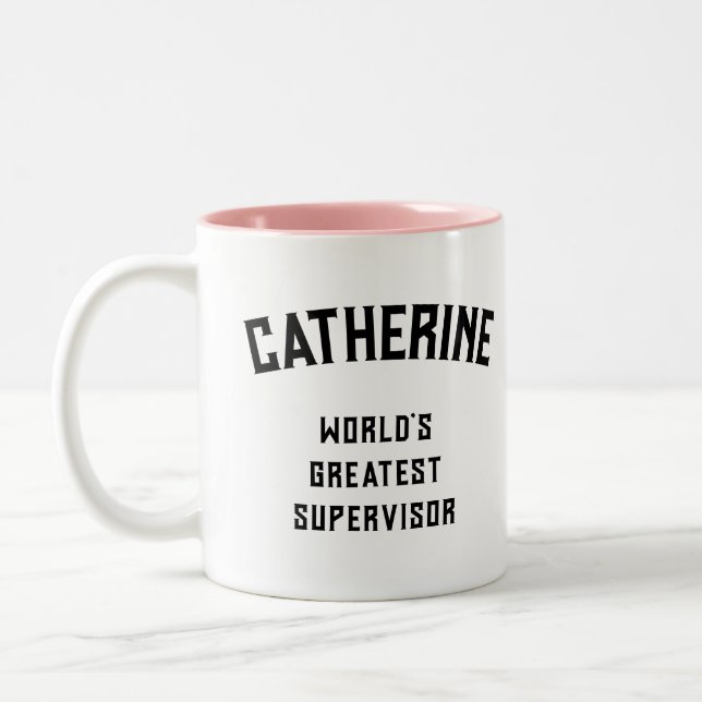 Caneca De Café Em Dois Tons World's Greatest Supervisor (Esquerda)