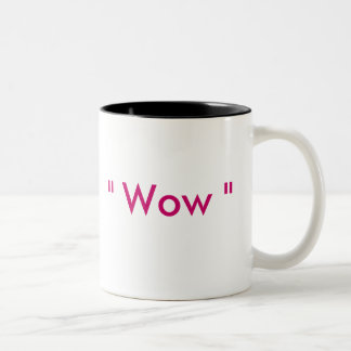 Caneca De Café Em Dois Tons "Wow "