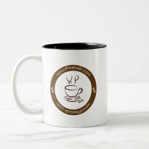 Caneca De Café Em Dois Tons WPCoffeeTalk Mug (Logotipo de ambos os lados)