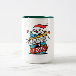 Caneca De Café Em Dois Tons Wrapped in Love Christmas