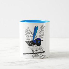 Caneca De Café Em Dois Tons Wren Azul De Quirpy
