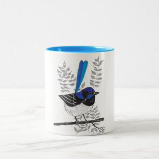 Caneca De Café Em Dois Tons Wren Azul De Quirpy