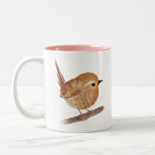 Caneca De Café Em Dois Tons Wren Bird  (Esquerda)