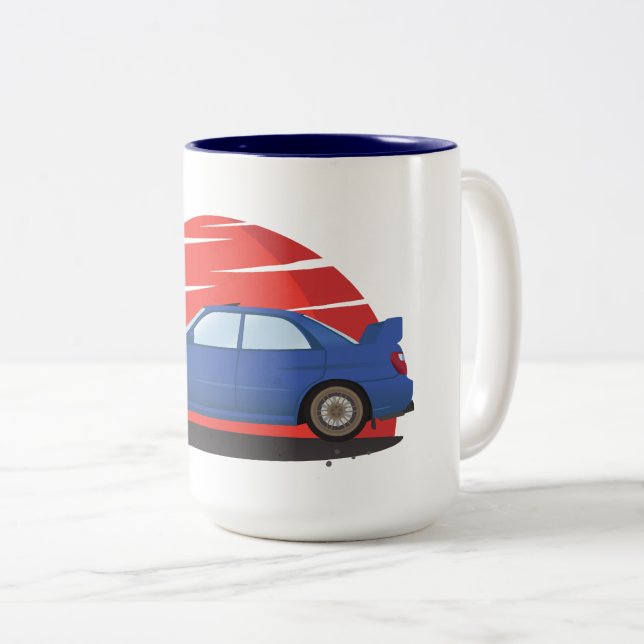 Caneca De Café Em Dois Tons WTI de Subaru Impreza (Frente Esquerda)
