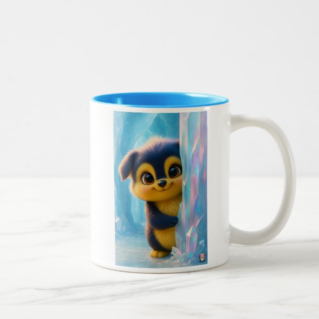 Caneca De Café Em Dois Tons Wuffoo Molli Cute Kawaii Puppy Ice cave  (Direita)