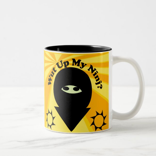 Caneca De Café Em Dois Tons Wut acima de meu Ninj? (Direita)