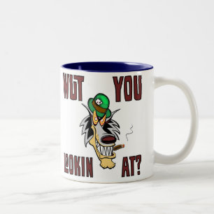 Caneca De Café Em Dois Tons WUT VOCÊ LOOKIN EM?  Hotrods da mascote de