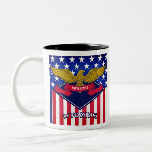 Caneca De Café Em Dois Tons Wyoming EUA Flag