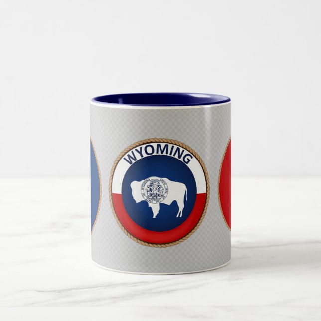 Caneca De Café Em Dois Tons Wyoming State Seal (Centro)