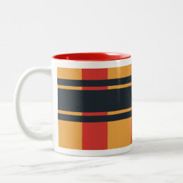 Caneca De Café Em Dois Tons Xadrez Azul Amarelo Vermelho Negrito