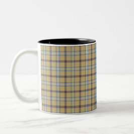 Caneca De Café Em Dois Tons Xadrez Azul Tan e Wedgewood
