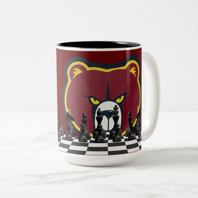 CANECA DE CAFÉ EM DOIS TONS XADREZ DE HAMMOND HIGH (Frente Esquerda)