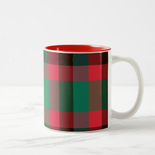 Caneca De Café Em Dois Tons Xadrez de Tartan com Controlo Real Escocês com Tex