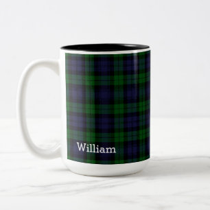 Caneca De Café Em Dois Tons Xadrez de Tartan do Black Watch personalizada