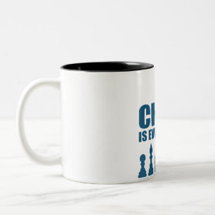Caneca De Café Em Dois Tons Xadrez É Arte, Esportes, Presentes, Homens