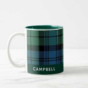 Caneca De Café Em Dois Tons Xadrez Personalizado Clan Campbell Tartan Rústico