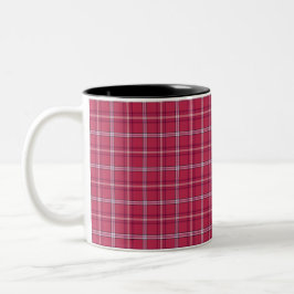Caneca De Café Em Dois Tons Xadrez Vermelho Tijolo e Pêssego Suave