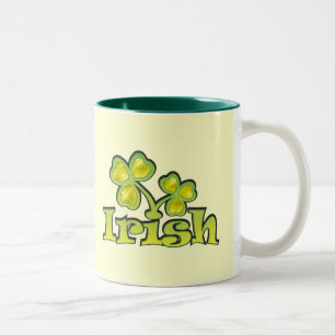 Caneca De Café Em Dois Tons Xamrocks Irlandeses, Xamrochas Irlandesas