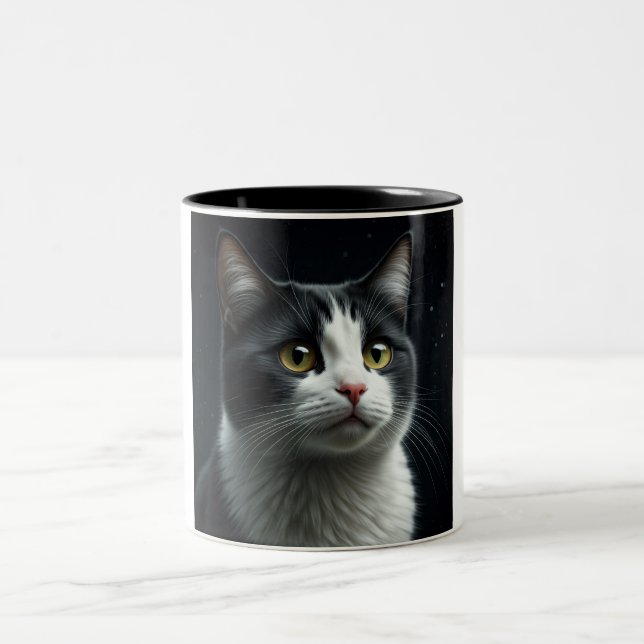 Caneca De Café Em Dois Tons Xarope De Café De Serenidade De Olhos Estrelados (Centro)