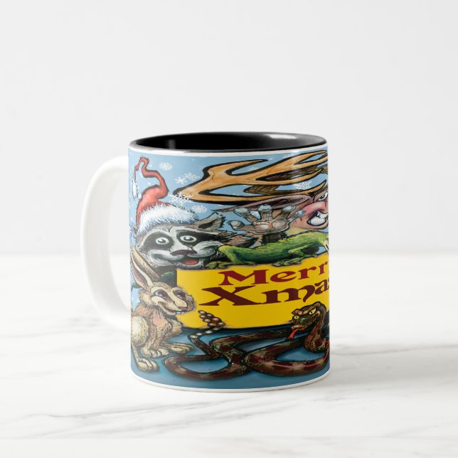 Caneca De Café Em Dois Tons Xmas Bicarbonato De Dois Toneladas (Frente Esquerda)