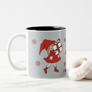 Caneca De Café Em Dois Tons Xmas Girl