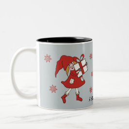 Caneca De Café Em Dois Tons Xmas Girl