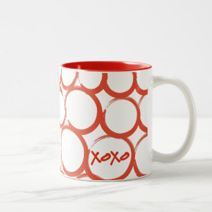 Caneca De Café Em Dois Tons XOXO pintado namorados