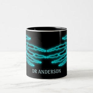 Caneca De Café Em Dois Tons Xray Skeleton brilhante Mande o médico