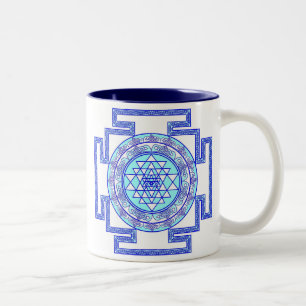 Caneca De Café Em Dois Tons yantra celta do sri