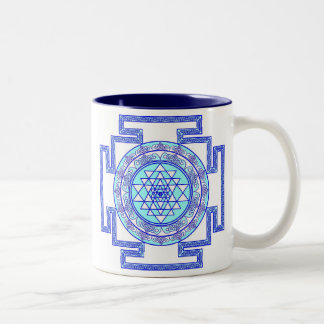 Caneca De Café Em Dois Tons yantra celta do sri