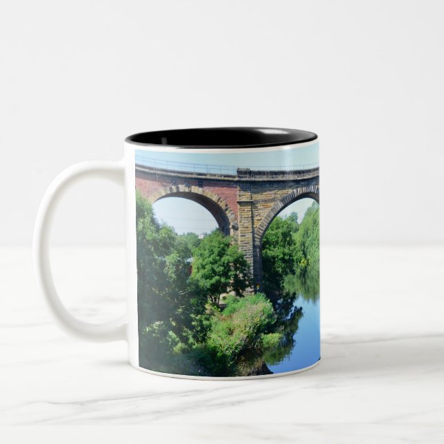 Caneca De Café Em Dois Tons Yarm On Tees Viaduto (Esquerda)