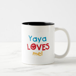 Caneca De Café Em Dois Tons Yaya ama-me camisetas e presentes