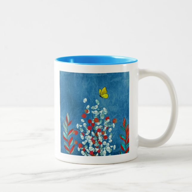 Caneca De Café Em Dois Tons Yellow Butterfly (Direita)