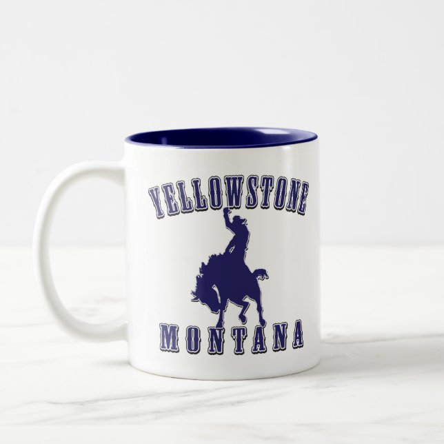 Caneca De Café Em Dois Tons Yellowstone Montana (Esquerda)