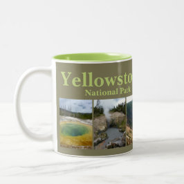 Caneca De Café Em Dois Tons Yellowstone N.P. Colagem