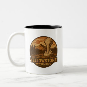Caneca De Café Em Dois Tons Yellowstone National Park Cerâmica Mug