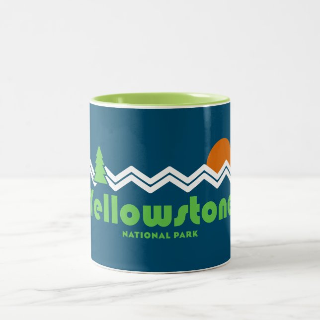 Caneca De Café Em Dois Tons Yellowstone National Park Retro (Centro)
