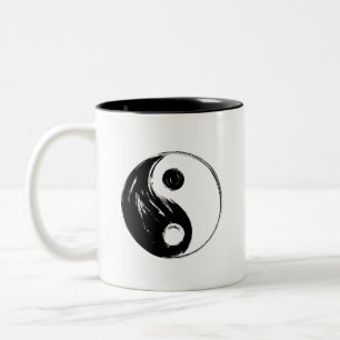 Caneca De Café Em Dois Tons Ying Yang - Black Edition