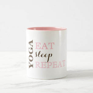 Caneca De Café Em Dois Tons Yoga, Coma, Dorme, Repita
