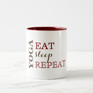 Caneca De Café Em Dois Tons Yoga, Coma, Dorme, Repita